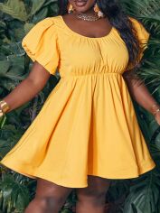 Акція на Сукня літня жіноча SHEIN GD-00165891 XL Жовта від Rozetka