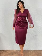 Акція на Сукня літня жіноча SHEIN GD-00165907 2XL Бордова від Rozetka