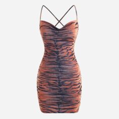 Акція на Сукня коротка літня жіноча SHEIN GD-00168005 M Коричнева від Rozetka