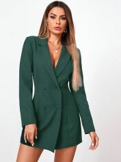 Акція на Плаття вечірнє коротке осіннє жіноче SHEIN GD-00083420 L Темно-зелене від Rozetka