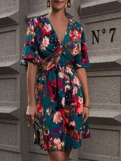 Акція на Сукня міді літня жіноча SHEIN GD-00168092 XL Зелена від Rozetka