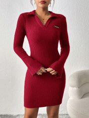 Акція на Сукня літня жіноча SHEIN GD-00165623 S Бордова від Rozetka