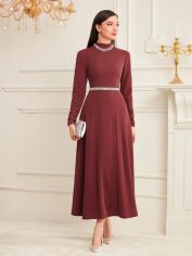 Акція на Сукня вечірня довга осіння жіноча SHEIN GD-00165648 XL Світло-рожева від Rozetka