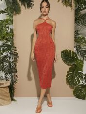 Акція на Сукня міді літня жіноча SHEIN GD-00165668 XS Помаранчева від Rozetka
