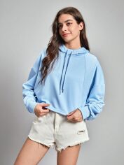 Акція на Толстовка жіноча SHEIN GD-00157927 S Блакитна від Rozetka