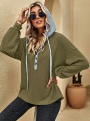 Акція на Толстовка жіноча SHEIN GD-00166228 L Зелена від Rozetka