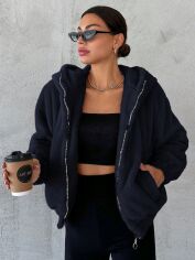 Акція на Толстовка жіноча SHEIN GD-00159657 L Чорна від Rozetka