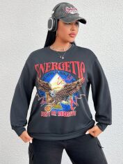 Акція на Світшот жіночий SHEIN GD-00161011 2XL Темно-сірий від Rozetka