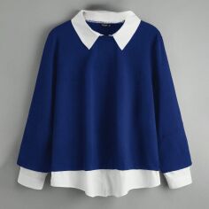 Акція на Світшот жіночий SHEIN GD-00162298 2XL Синій від Rozetka