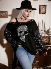 Акція на Світшот жіночий SHEIN GD-00169792 3XL Чорний від Rozetka