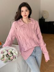 Акція на Светр жіночий SHEIN GD-00156790 XL Світло-рожевий від Rozetka