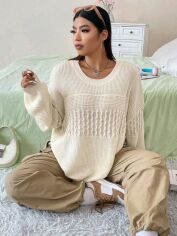 Акція на Светр жіночий SHEIN GD-00156845 XL Кремовий від Rozetka