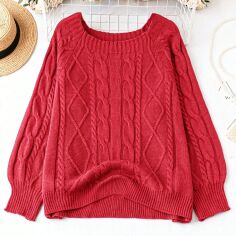 Акція на Светр жіночий SHEIN GD-00156866 3XL Червоний від Rozetka