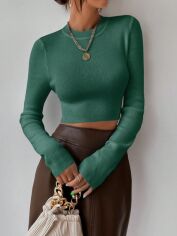 Акція на Светр жіночий SHEIN GD-00156786 XL Темно-зелений від Rozetka