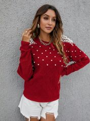 Акція на Светр жіночий SHEIN GD-00156789 XL Червоний від Rozetka