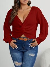 Акція на Светр жіночий SHEIN GD-00156849 XL Бордовий від Rozetka