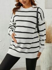 Акція на Светр для вагітних SHEIN GD-00156481 L Чорно-білий від Rozetka