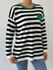 Акція на Светр жіночий SHEIN GD-00156717 One Size Чорно-білий від Rozetka