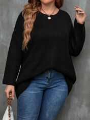 Акція на Светр жіночий SHEIN GD-00160847 XL Чорний від Rozetka
