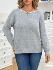 Акція на Светр жіночий SHEIN GD-00160855 XL Сірий від Rozetka