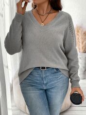 Акція на Светр жіночий SHEIN GD-00160862 XL Світло-сірий від Rozetka