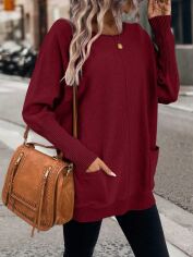 Акція на Светр жіночий SHEIN GD-00168892 L Бордовий від Rozetka