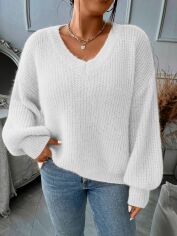 Акція на Светр жіночий SHEIN GD-00160858 XL Білий від Rozetka