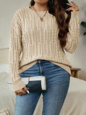 Акція на Светр жіночий SHEIN GD-00160870 2XL Кремовий від Rozetka