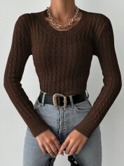 Акція на Светр жіночий SHEIN GD-00167195 One Size Коричневий від Rozetka