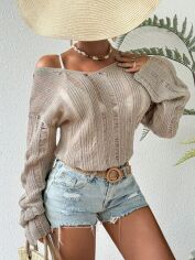 Акція на Светр жіночий SHEIN GD-00167201 S Бежевий від Rozetka