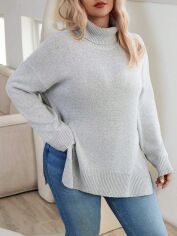 Акція на Светр жіночий SHEIN GD-00164286 2XL Світло-сірий від Rozetka