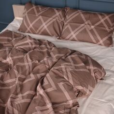 Акція на Комплект постільної білизни MirSon Сімейний 2 x 143 x 210 см 22-1413 Brown Geometry Сатин від Rozetka