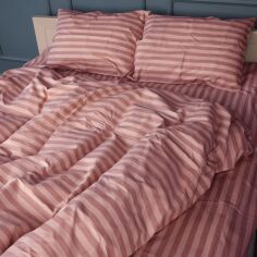Акція на Комплект постільної білизни Mirson Євро 200х220 см 17-0773 Nude stripes Бязь від Rozetka