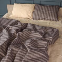 Акція на Комплект постільної білизни Mirson King Size 220х240 см 17-0767 Elegant Stripes Бязь від Rozetka
