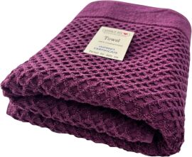 Акція на Рушник жаккардовий Lovely Svi для ванної готелів СПА 70 х 140 см Diamond Grid Бургунді від Rozetka