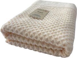 Акція на Рушник жаккардовий Lovely Svi для ванної готелів СПА 70 х 140 см Diamond Grid Кремовий від Rozetka