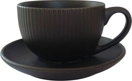 Акція на Чашка з блюдцем Milika Decagon Black 250 мл (M0430-CHB250-2B) від Rozetka