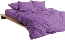 Акція на Простирадло на гумці MirSon Soft Touch of Satin 018 Lilac 90x190 см від Rozetka