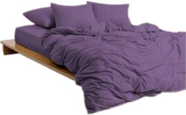 Акція на Простирадло на гумці MirSon Soft Touch of Satin 012 Purple 200x200 см від Rozetka