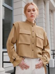 Акція на Куртка демісезонна жіноча SHEIN GD-00171038 XL Світло-коричнева від Rozetka
