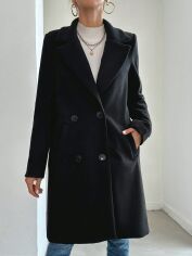 Акція на Пальто жіноче SHEIN GD-00159749 S Чорне від Rozetka