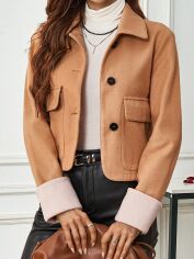 Акція на Пальто жіноче SHEIN GD-00159701 L Хакі від Rozetka