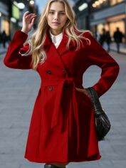 Акція на Пальто жіноче SHEIN GD-00160936 XL Бордове від Rozetka