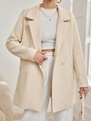 Акція на Пальто жіноче SHEIN GD-00169330 40 Кремове від Rozetka