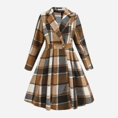 Акція на Пальто жіноче SHEIN GD-00131457 2XL Коричневе від Rozetka