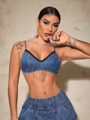 Акція на Топ жіночий SHEIN GD-00162011 M Синій від Rozetka
