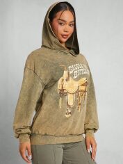 Акція на Худі жіноче SHEIN GD-00162709 S Зелене від Rozetka