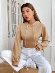 Акція на Худі жіноче SHEIN GD-00160025 S Пісочне від Rozetka