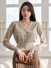 Акція на Кардиган жіночий SHEIN GD-00169344 M Сірий з бежевим від Rozetka