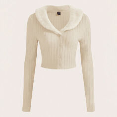 Акція на Кардиган жіночий SHEIN GD-00156306 2XL Кремовий від Rozetka